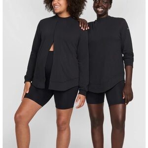 Nike One Dri-Fit Maternity Fit Reversible French Terry Pullover Top Black Large